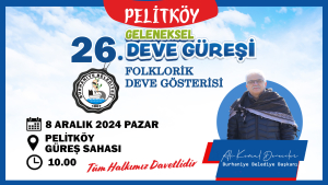 Burhaniye Belediyesi’nin destekleriyle düzenlenen “26. Geleneksel Pelitköy Deve Güreşleri”, 8 Aralık Pazar günü Pelitköy Güreş Sahası’nda gerçekleşiyor. Etkinlikte 250 deve kıyasıya mücadele edecek.