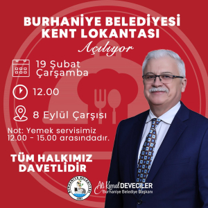 Burhaniye Belediyesi, ekonomik ve kaliteli yemek hizmeti sunmak amacıyla Kent Lokantası’nı açıyor. 19 Şubat’ta hizmete girecek lokanta, dar gelirli vatandaşlar, emekliler ve öğrenciler için uygun fiyatlı lezzetli yemekler sunacak.