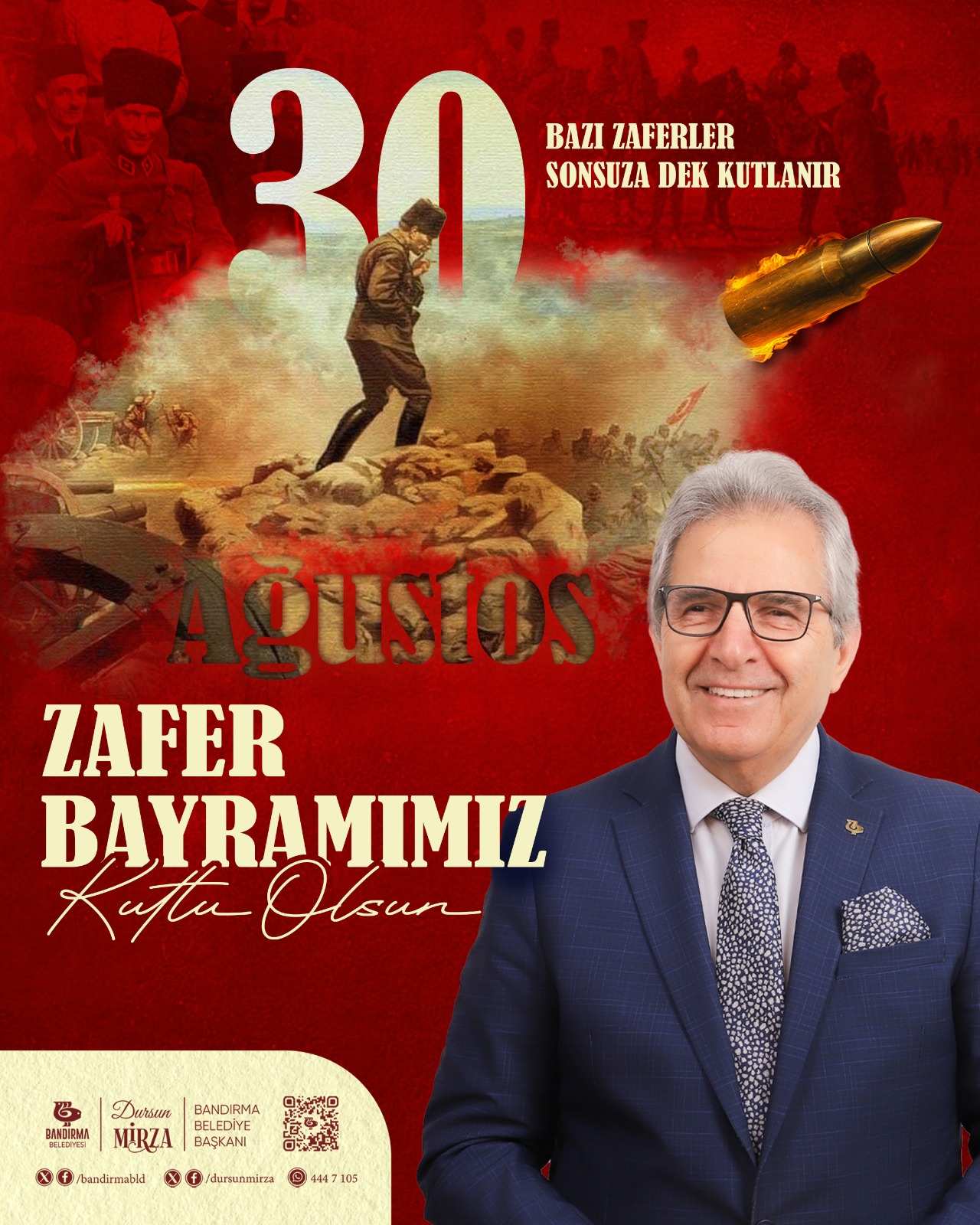 Ebedi Başkomutanımız Gazi Mustafa Kemal Atatürk’ün önderliğinde 30 Ağustos