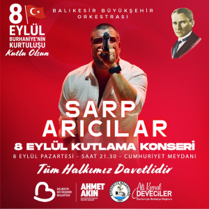 Burhaniye’nin düşman işgalinden kurtuluşunun 103. yıl dönümü 8 Eylül 2025’te tören ve konserle kutlanacak. Cumhuriyet Meydanı’ndaki etkinliklere tüm vatandaşlar davet edildi.